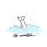 m. lynne designs winter dog tea towel