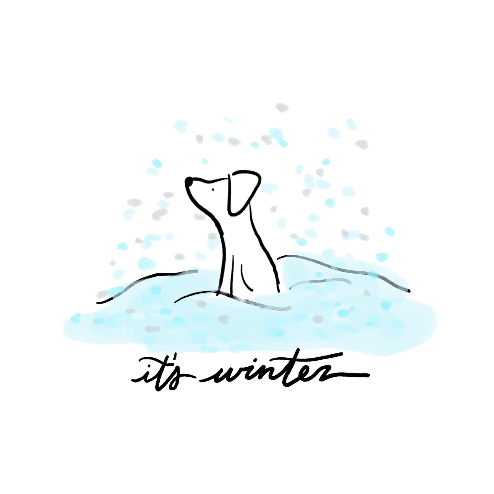 m. lynne designs winter dog tea towel