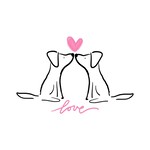 m. lynne designs love dog tea towel