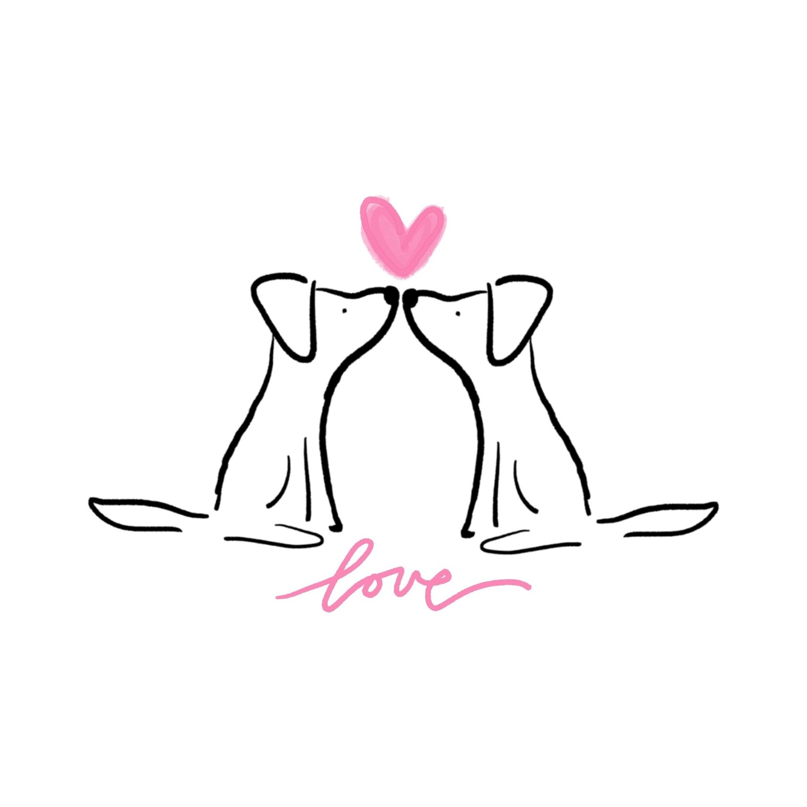 m. lynne designs love dog tea towel