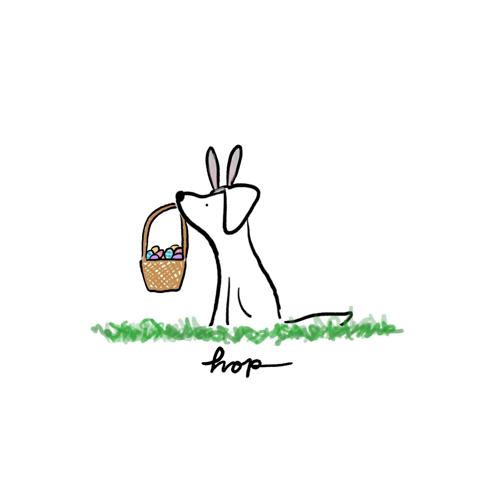 m. lynne designs hop dog tea towel