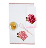 available at m. lynne designs Pink Rosy Embroidered Tea Towel