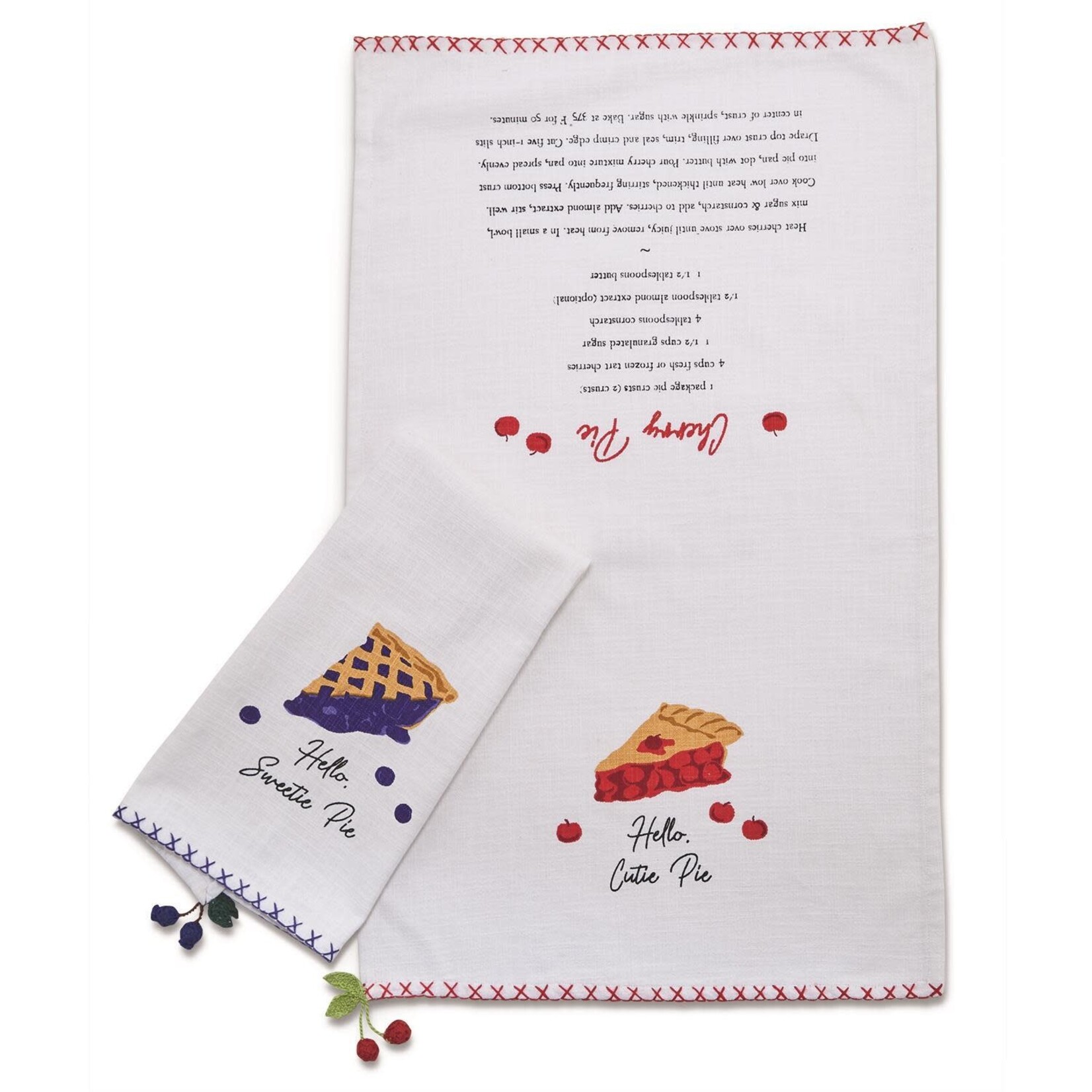 m. lynne designs blueberry sweetie pie tea towel