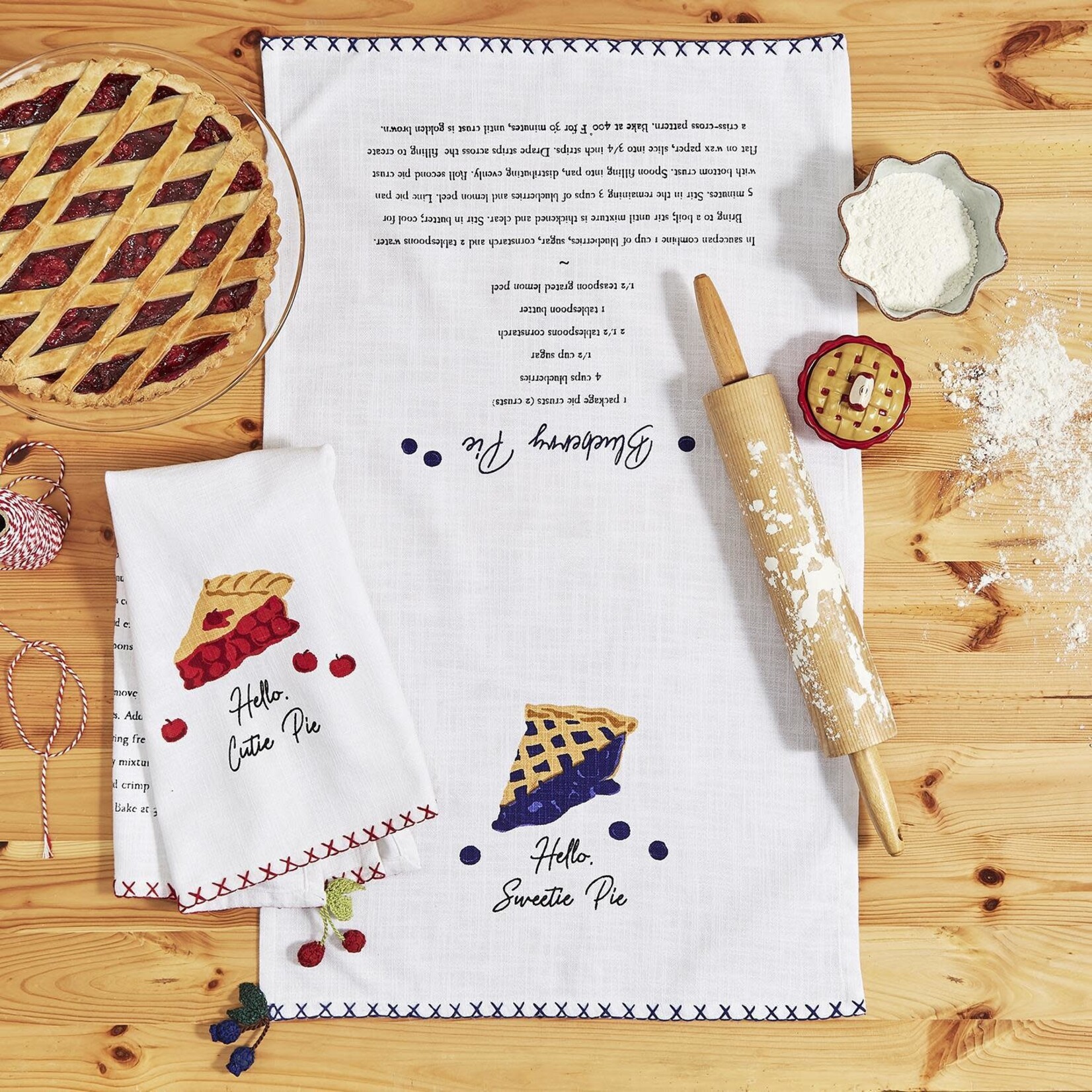 m. lynne designs cherry cutie pie tea towel