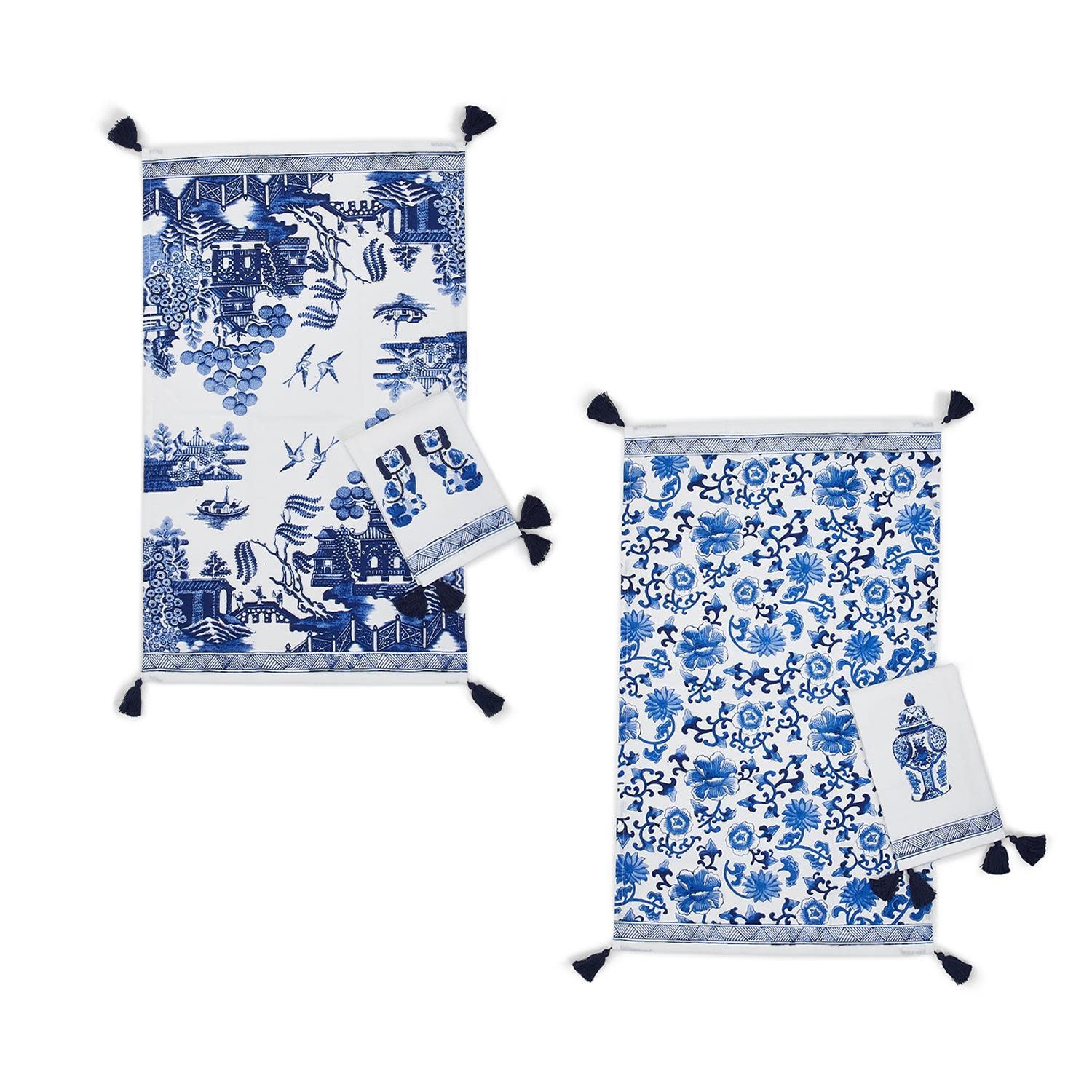 available at m. lynne designs Chinoiserie Tea Towel Set