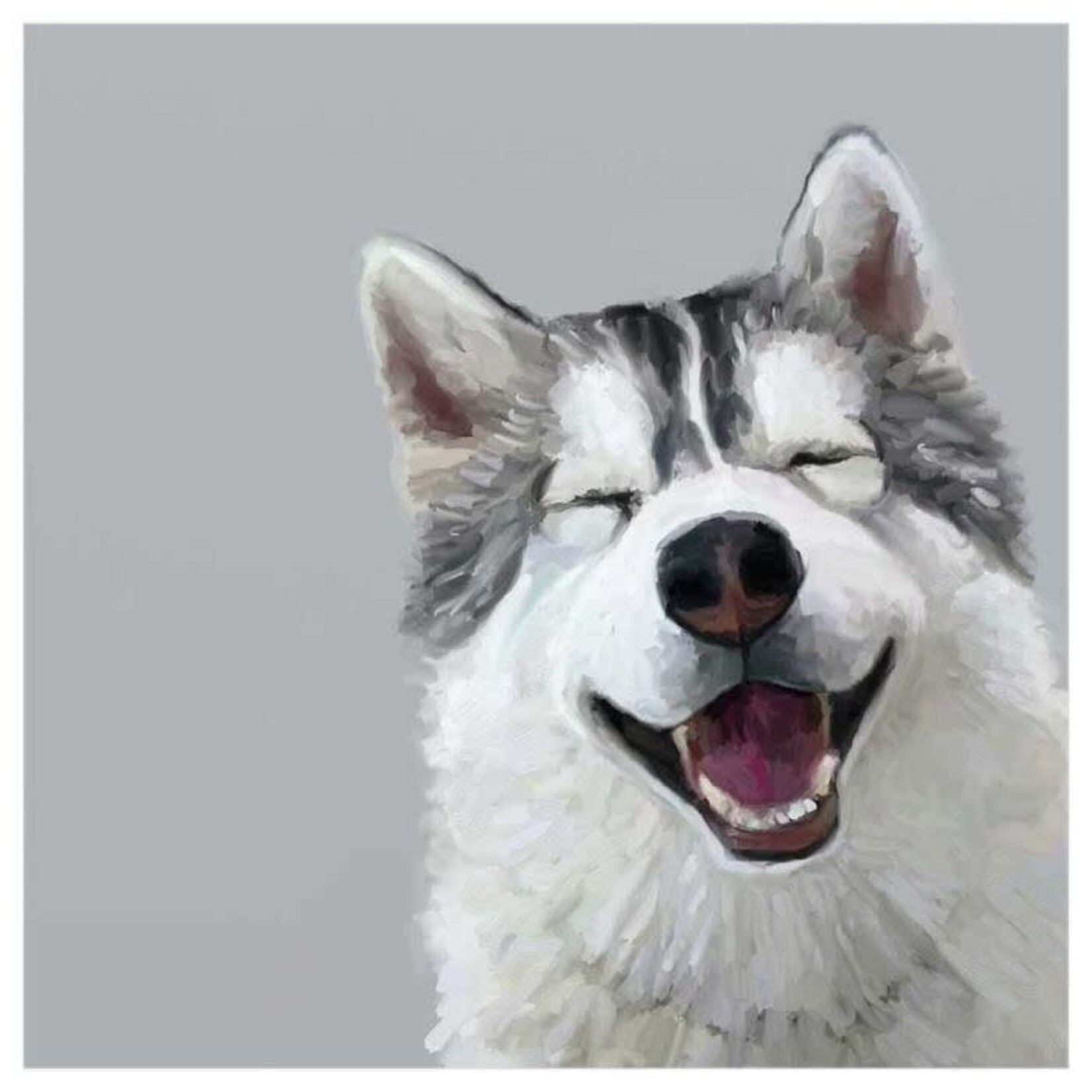 m. lynne designs happy husky framed canvas