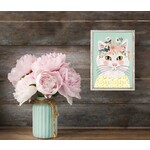 m. lynne designs grey the cat framed canvas