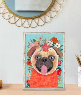 Love Pug Framed Canvas