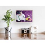 m. lynne designs bulldog hamster sundae framed canvas