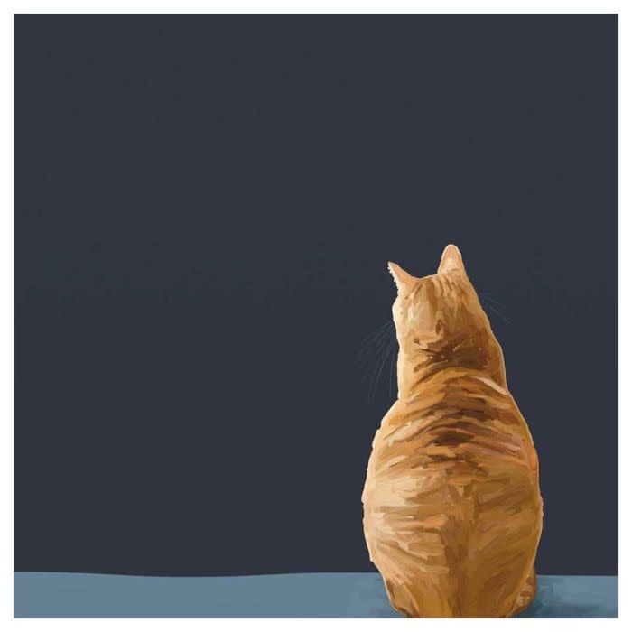 available at m. lynne designs Pondering Orange Tabby Framed Canvas