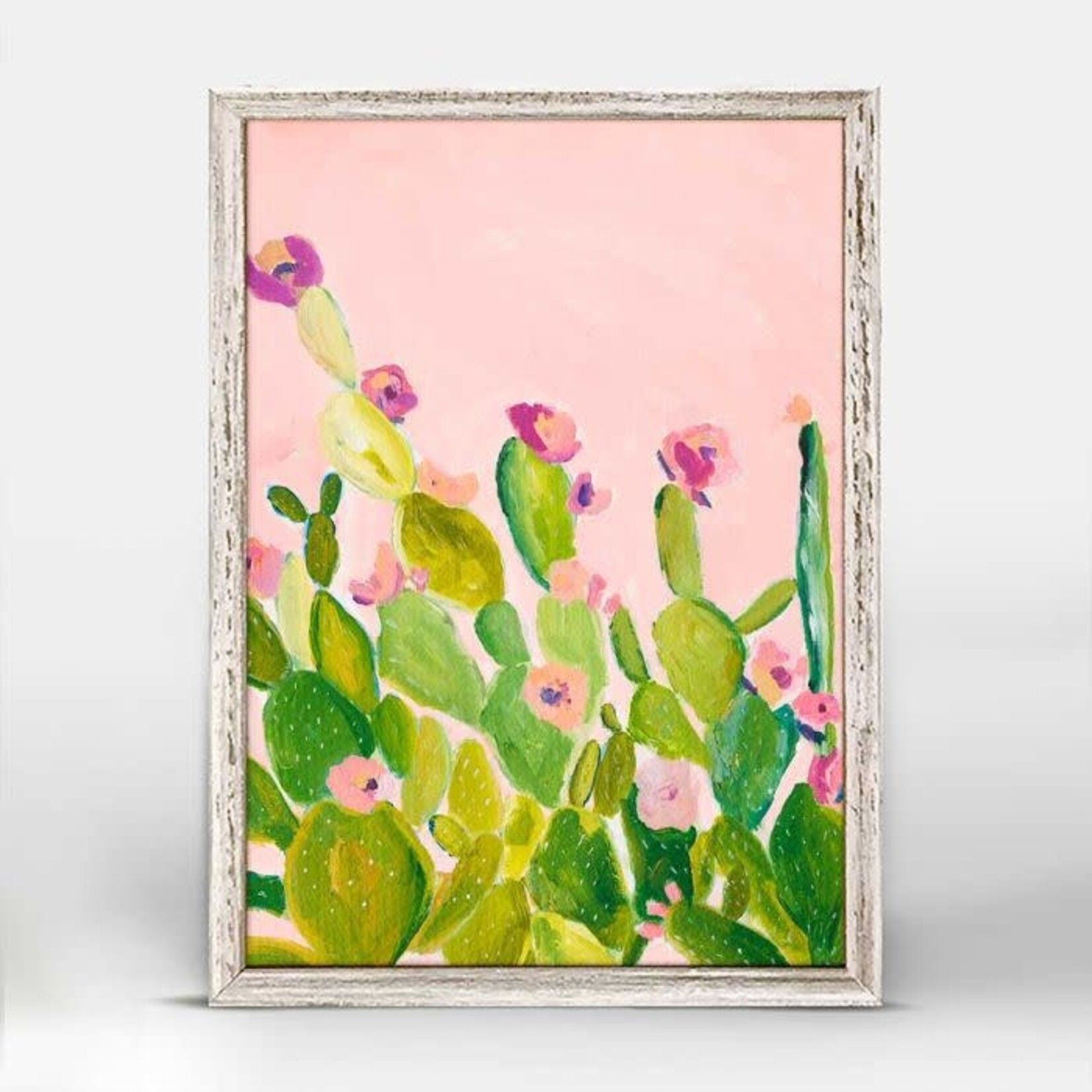 m. lynne designs cactus floral framed canvas