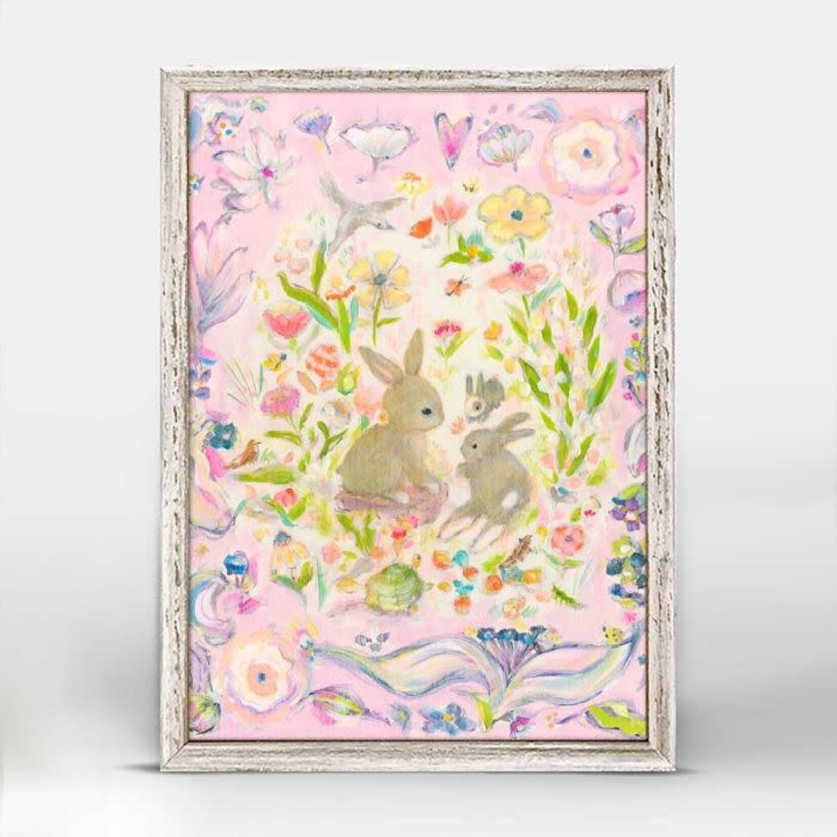 m. lynne designs bunny world framed canvas