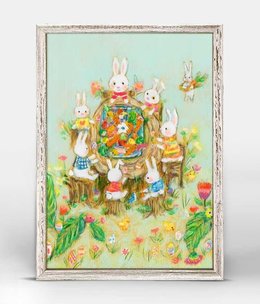 available at m. lynne designs Buns Easter Feast Framed Canvas