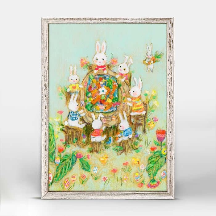 available at m. lynne designs Buns Easter Feast Framed Canvas