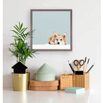 m. lynne designs contemplative corgi framed canvas