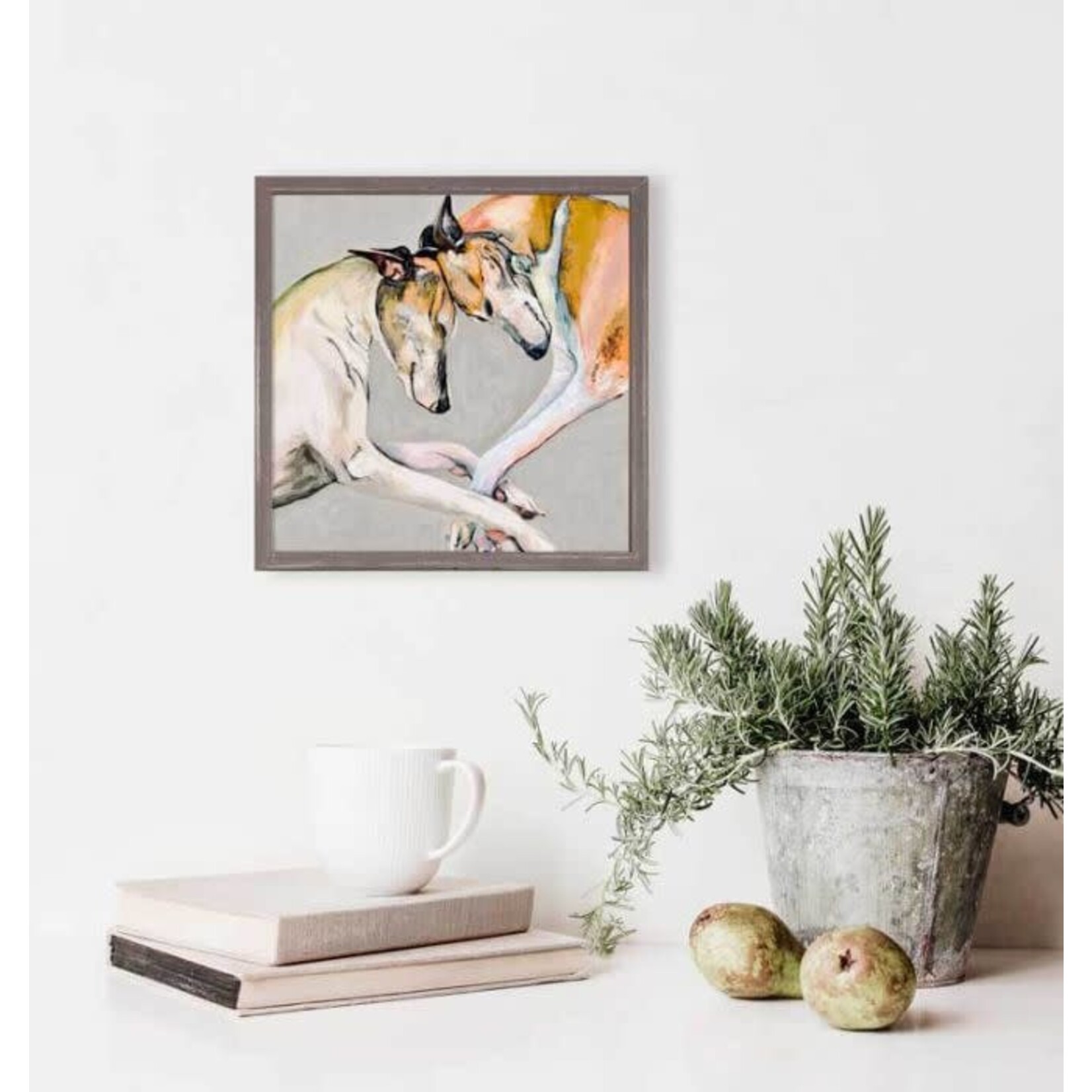 m. lynne designs greyhounds framed canvas