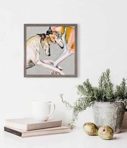 available at m. lynne designs Greyhounds Framed Canvas