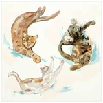 m. lynne designs stretchy cat trio framed canvas