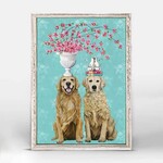 m. lynne designs aqua golden couple framed canvas