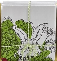 available at m. lynne designs black & white bunny tea towel