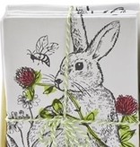 available at m. lynne designs black & white bunny tea towel