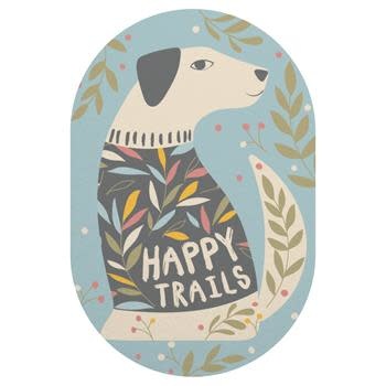 available at m. lynne designs Dog Happy Trails Sticker