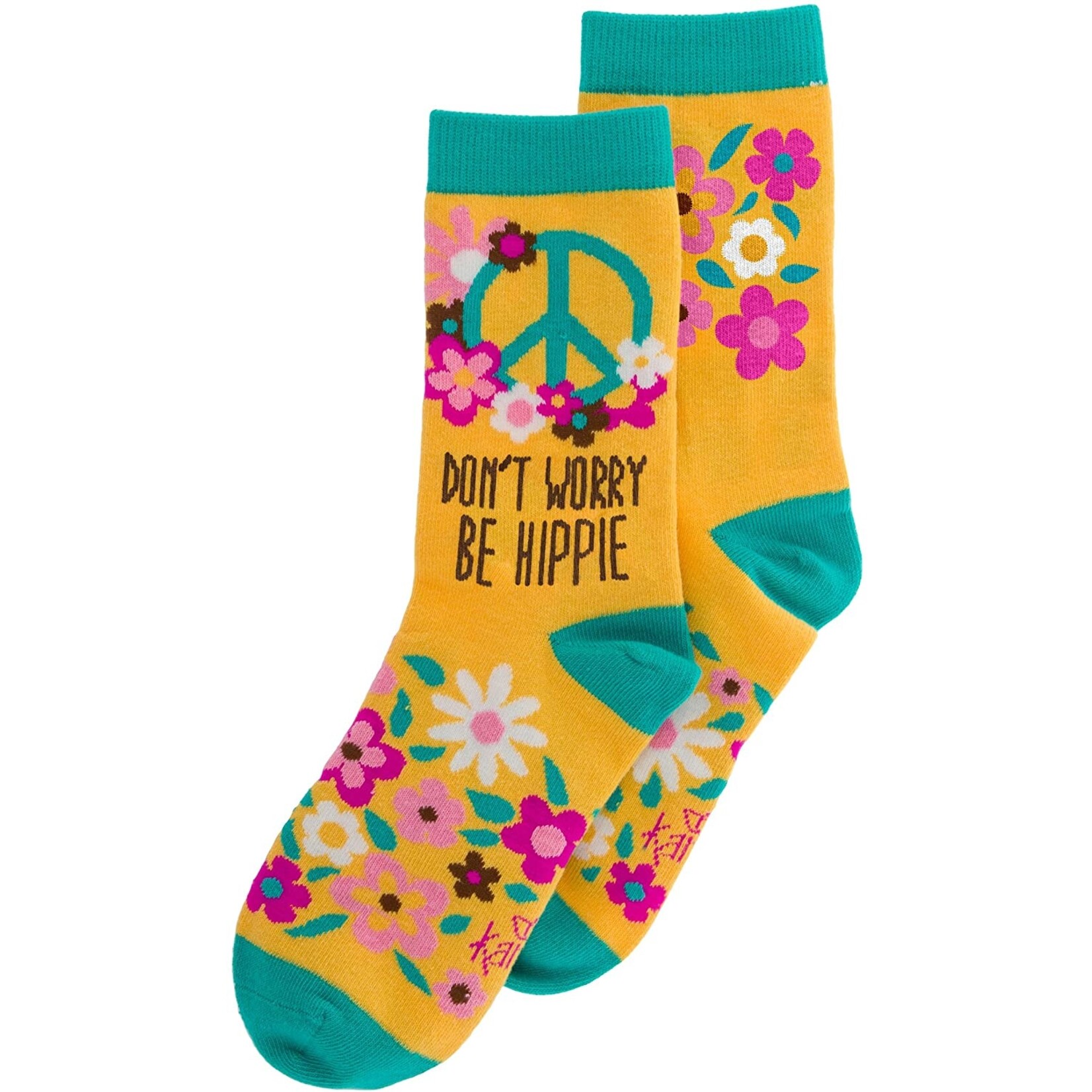 m. lynne designs yellow hippie socks