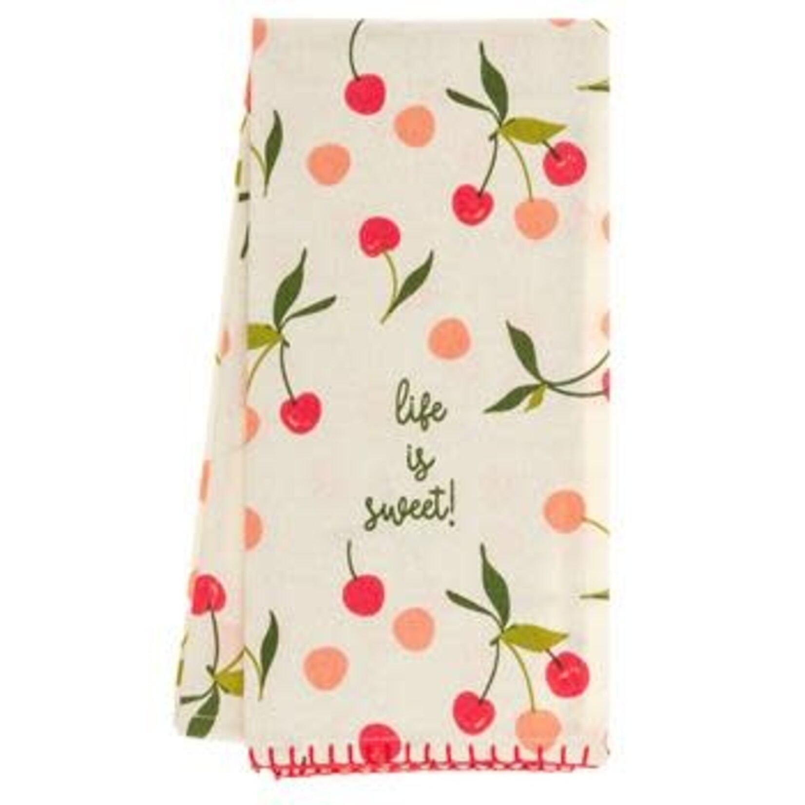 m. lynne designs cherries sweet tea towel
