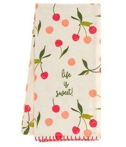 available at m. lynne designs Cherries Sweet Tea Towel