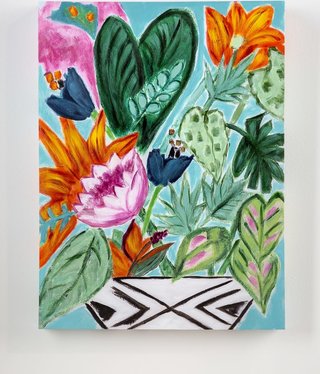 available at m. lynne designs Tropical Plant Canvas