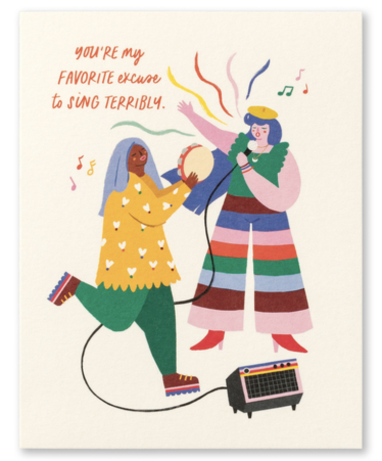 available at m. lynne designs Favorite Excuse to Sing Card