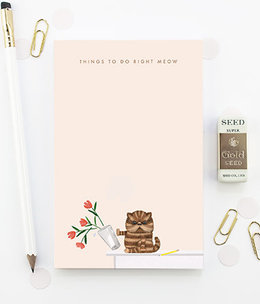 available at m. lynne designs Things I Need to do Right Meow Notepad