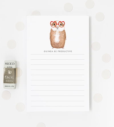 available at m. lynne designs Guinea Be Productive Notepad
