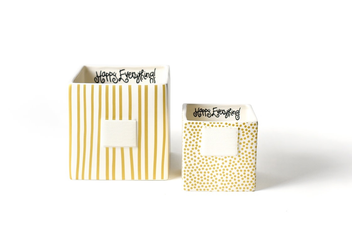 happy everything Gold Small Dot Nesting Cube, Small