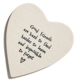 available at m. lynne designs Heart Coaster with Quote