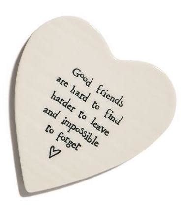 available at m. lynne designs Heart Coaster with Quote