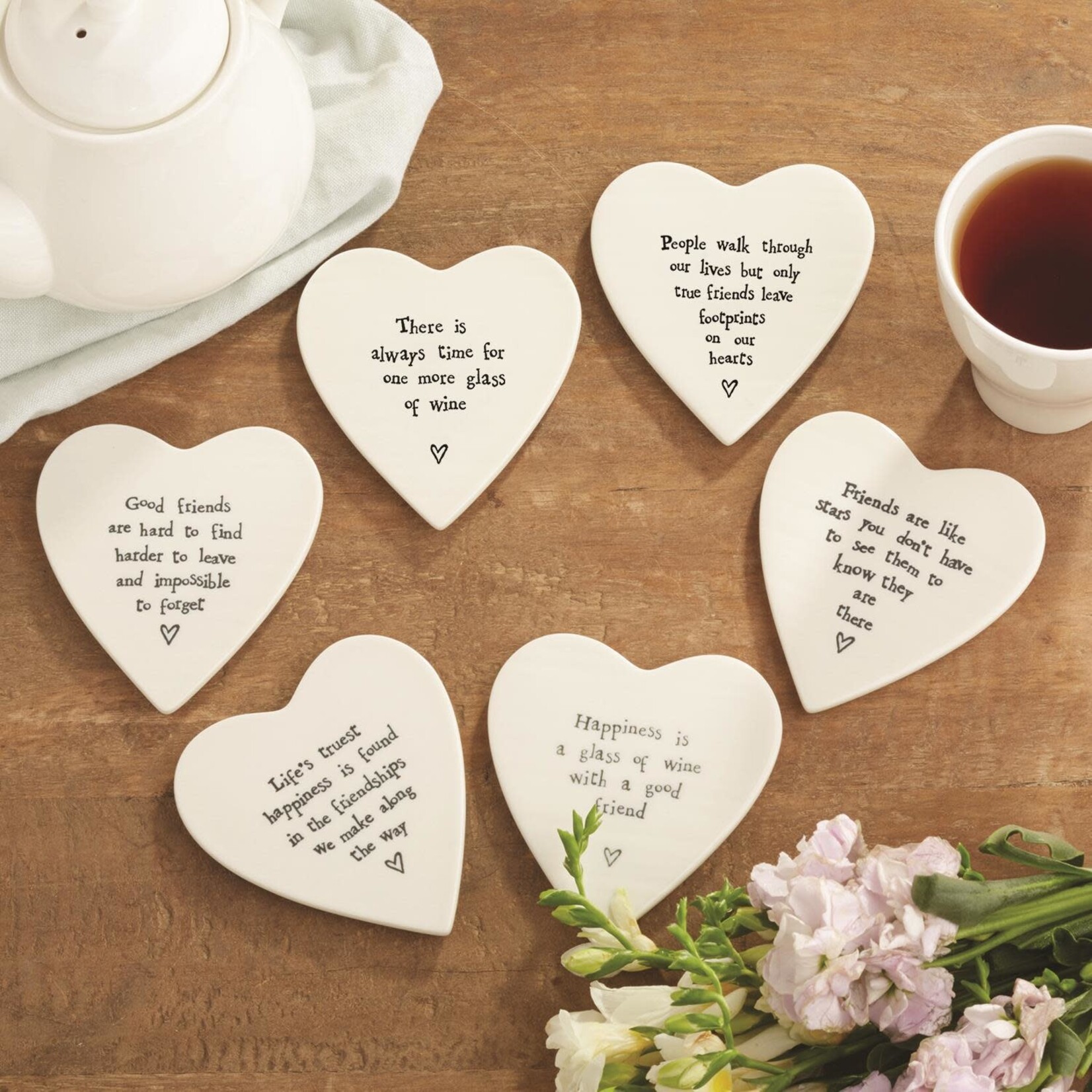 m. lynne designs heart coaster with quote