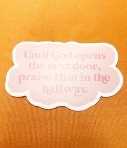 available at m. lynne designs God Opens the Door Sticker