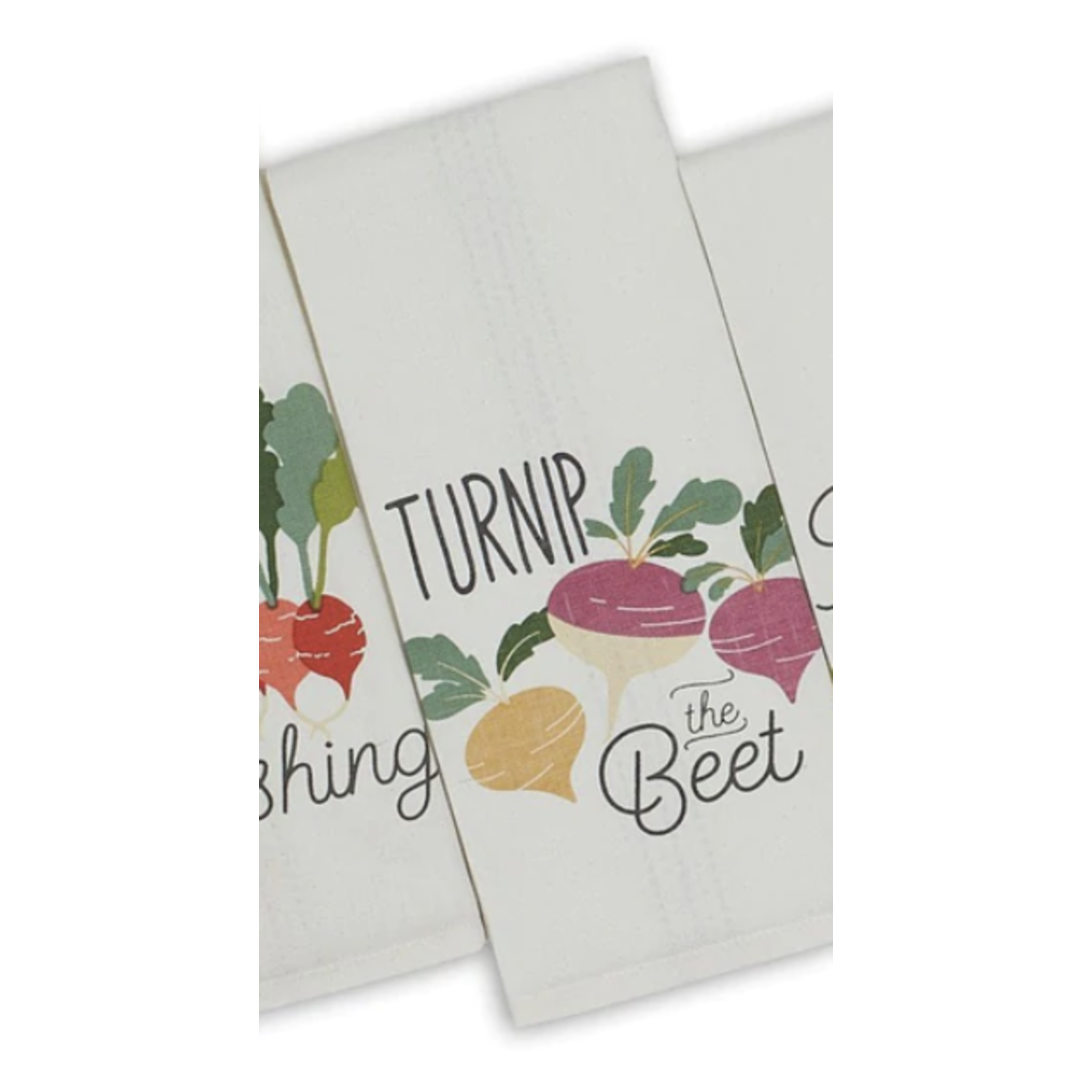 m. lynne designs veggie pun tea towel