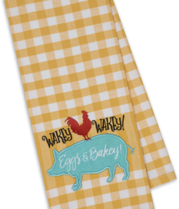 available at m. lynne designs Wakey Wakey Tea Towel