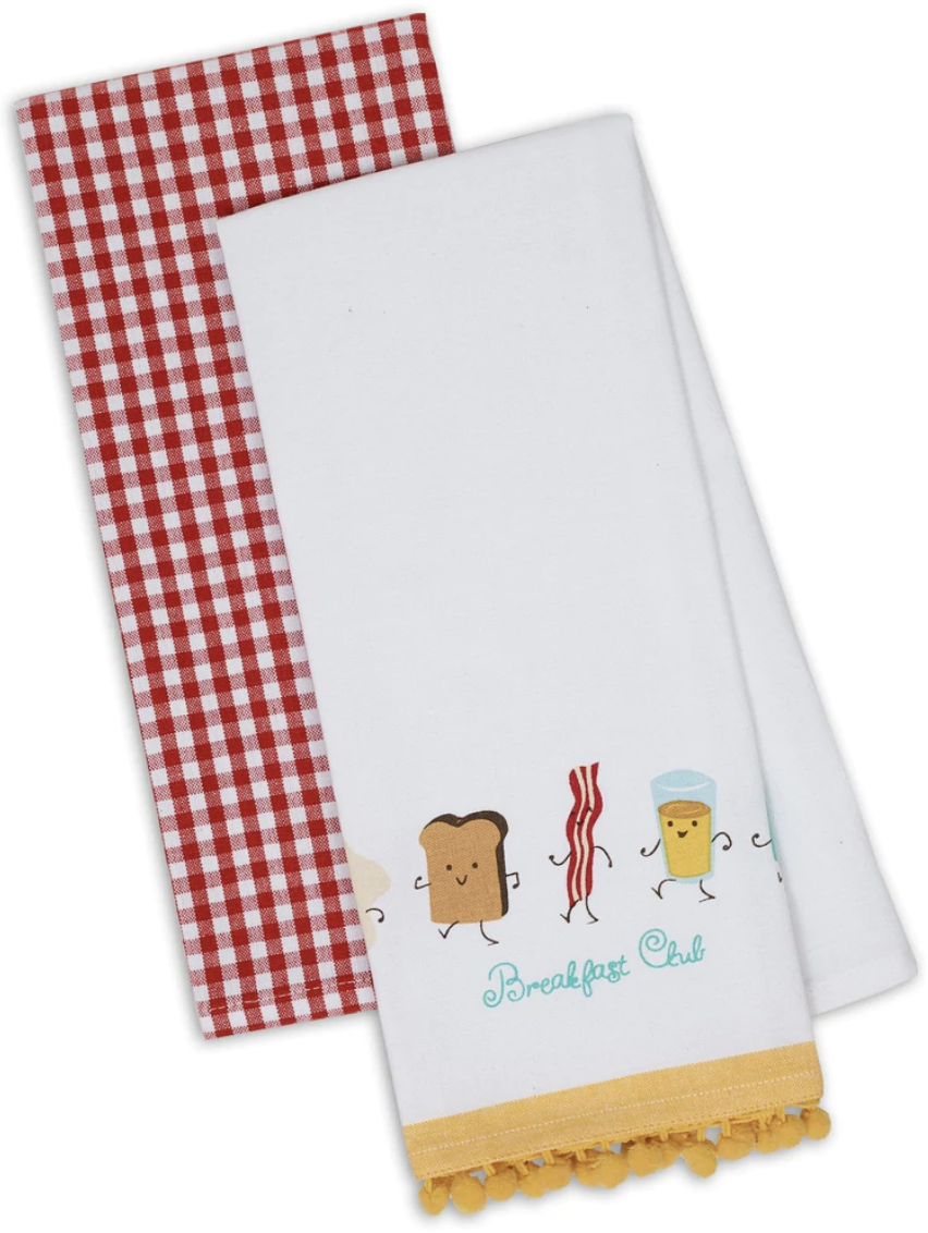 available at m. lynne designs Breakfast Club Tea Towel Set of Two