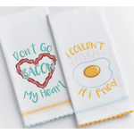m. lynne designs bacon & fried tea towel