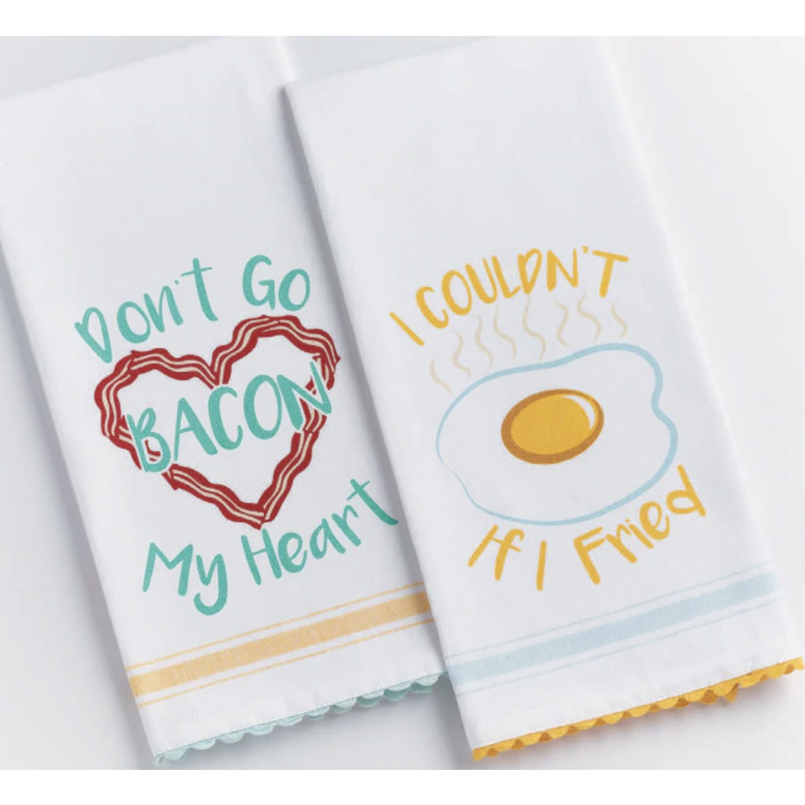 m. lynne designs bacon & fried tea towel