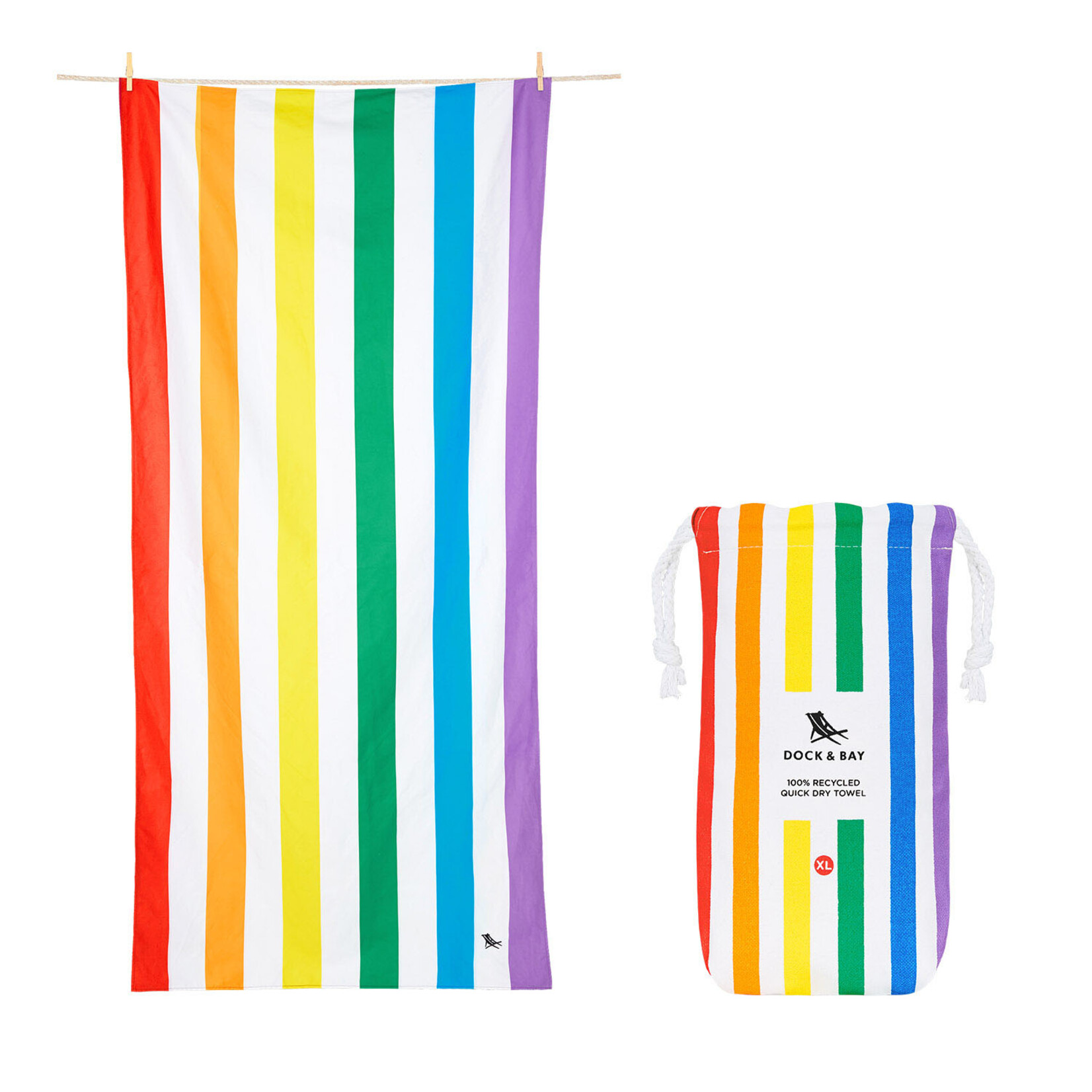 dock & bay summer rainbow skies towel
