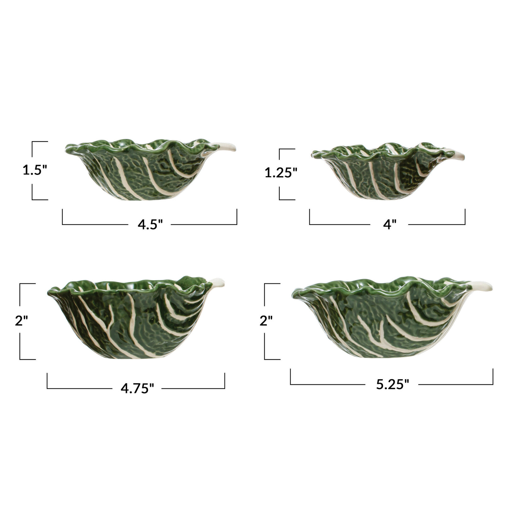 m. lynne designs set of four cabbage bowls