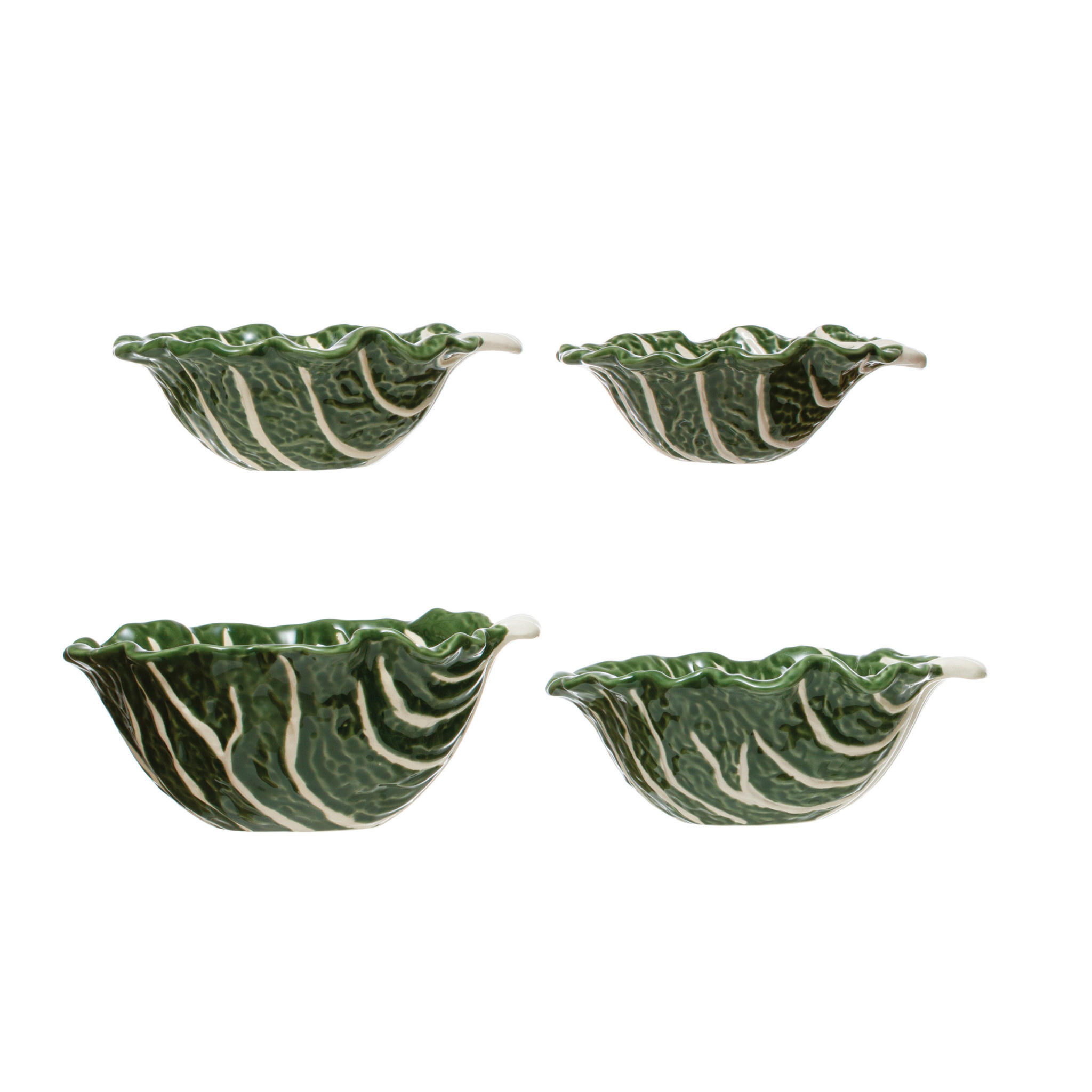 available at m. lynne designs Cabbage Bowls, set of Four