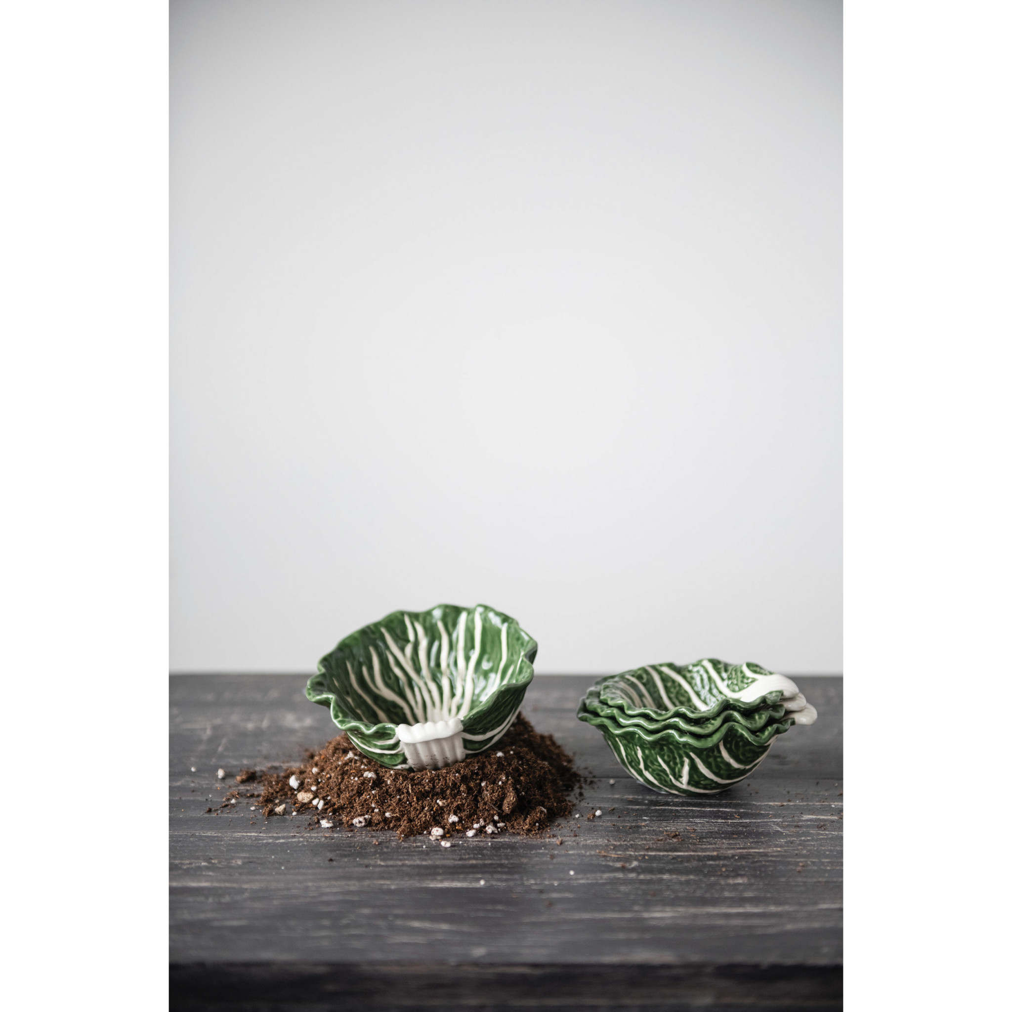 available at m. lynne designs Cabbage Bowls, set of Four
