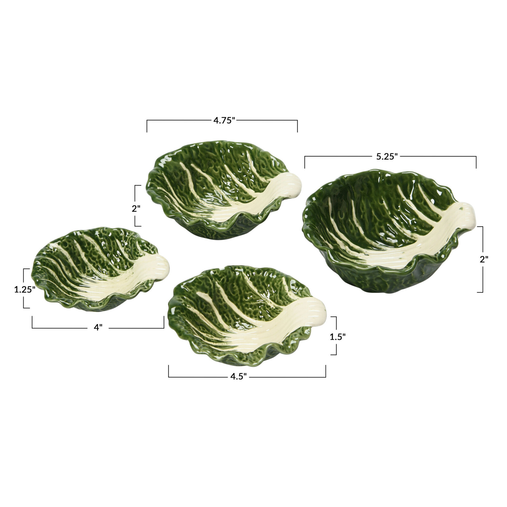 m. lynne designs set of four cabbage bowls