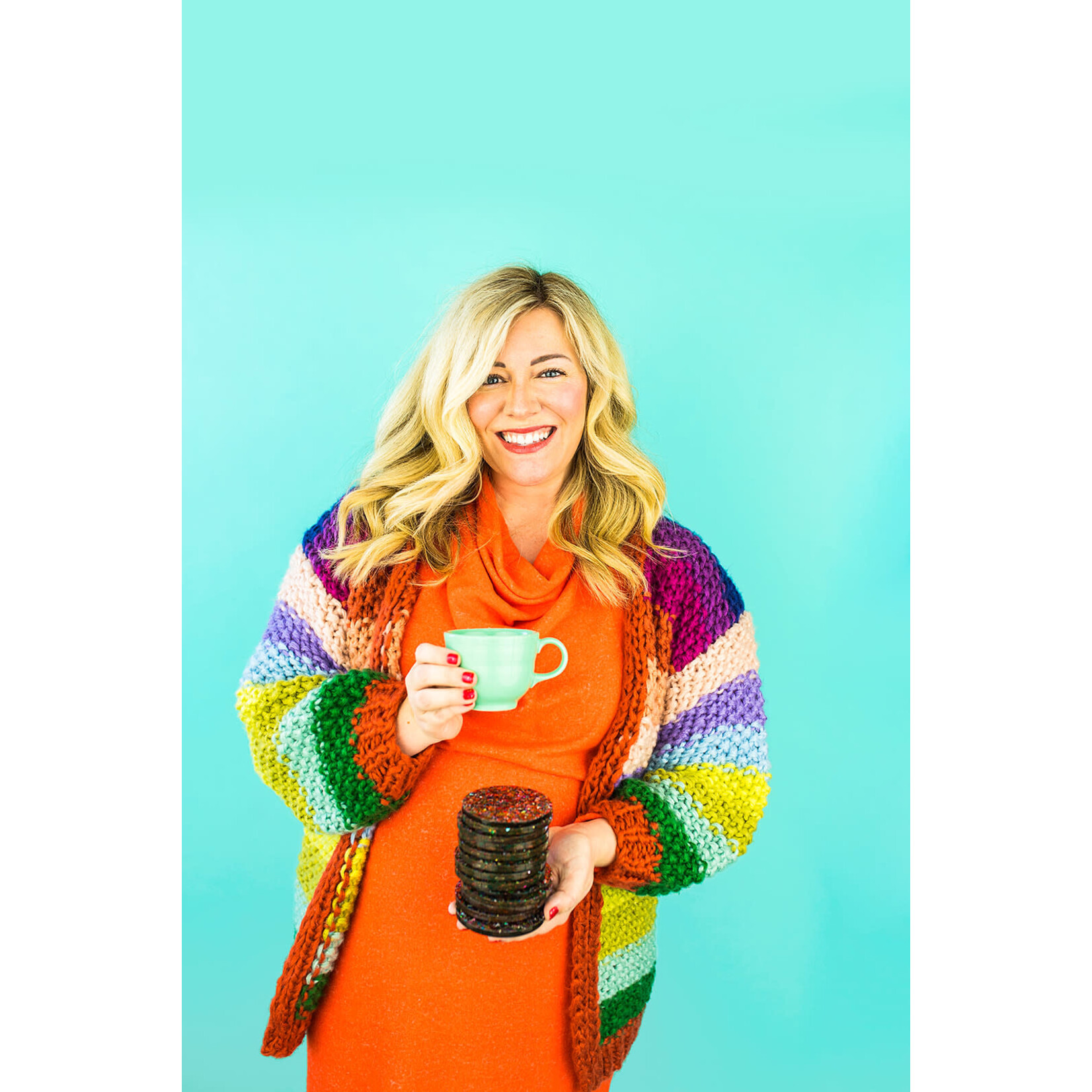 taylor elliott designs confetti acrylic coaster