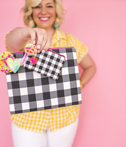 taylor elliott designs Black Gingham Pouch